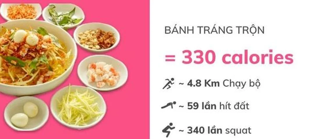 bánh tráng bao nhiêu calo trong các món ăn thường gặp