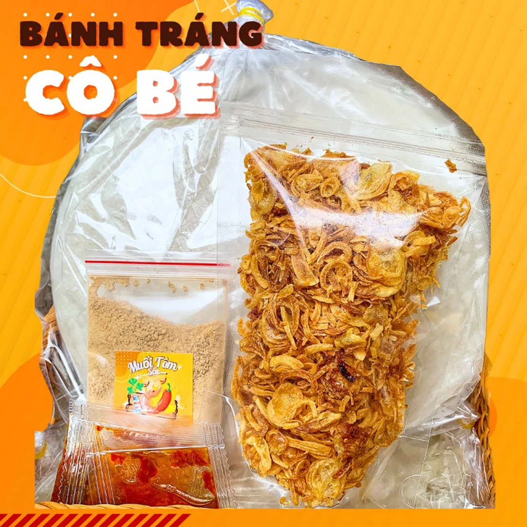 bánh tráng cô bé bánh tráng trộn sốt cay