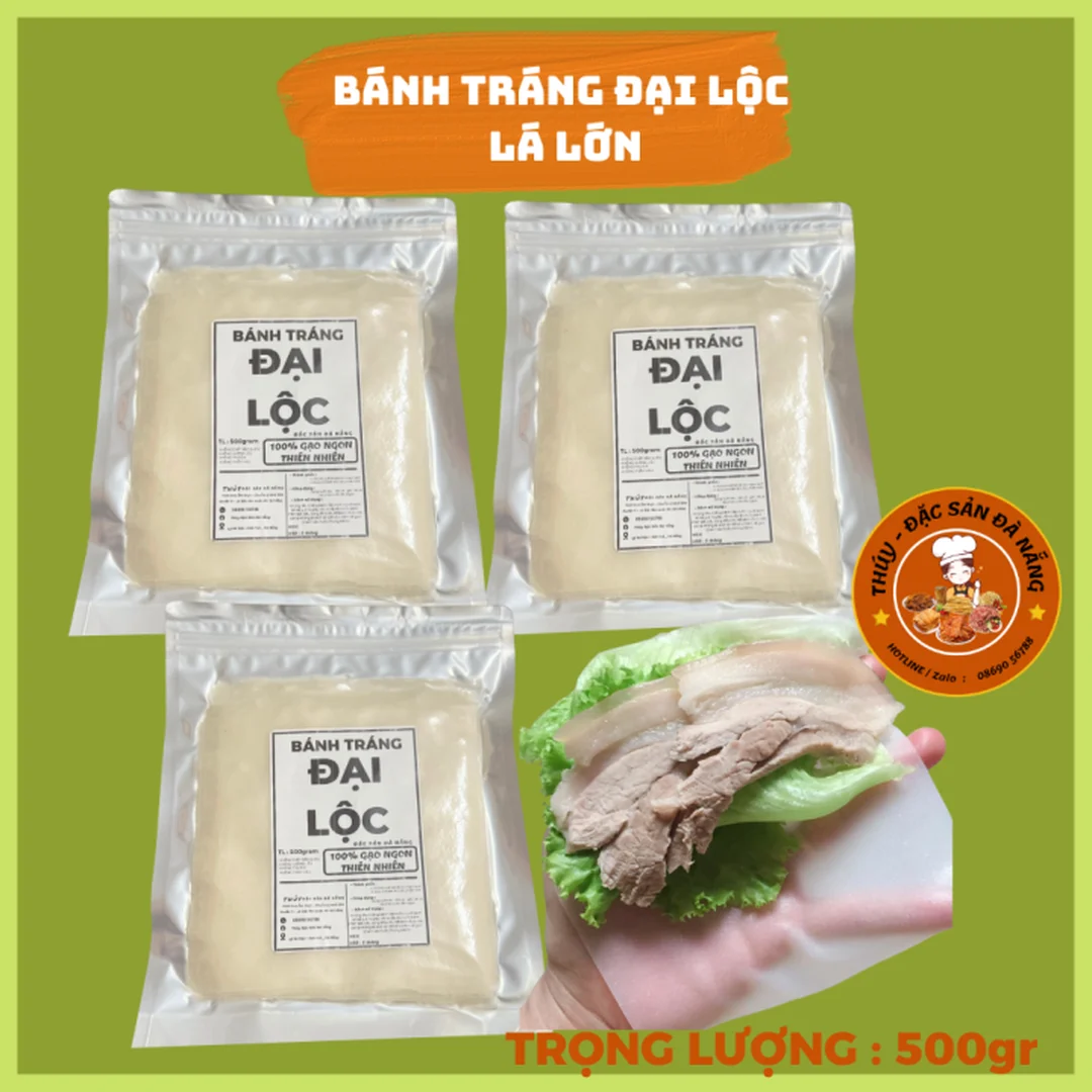 bánh tráng cuốn thịt heo đại lộc với bánh tráng dẻo dai