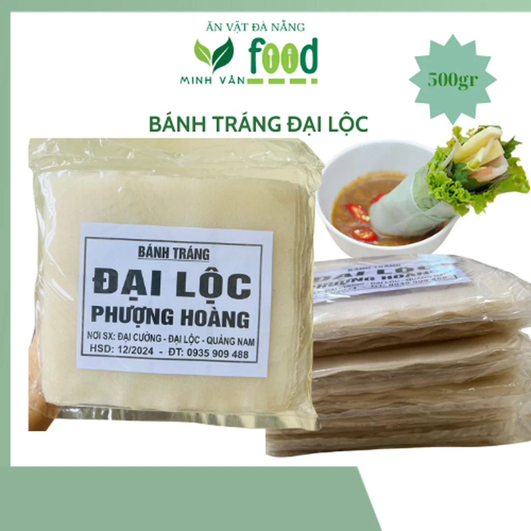 bánh tráng Đại Lộc cuốn thịt heo và rau sống
