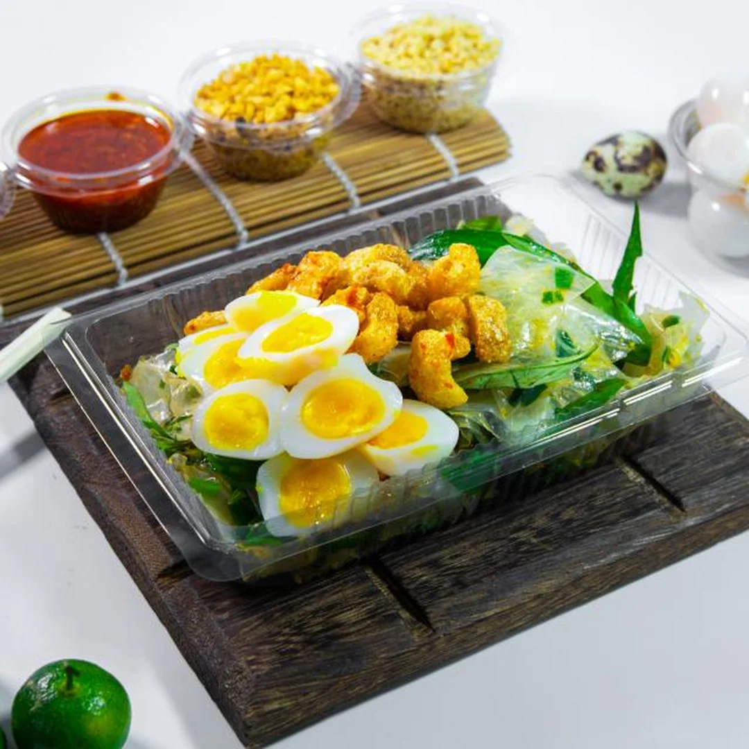 Bánh tráng dẻo mỡ hành đóng gói mang đi với topping riêng