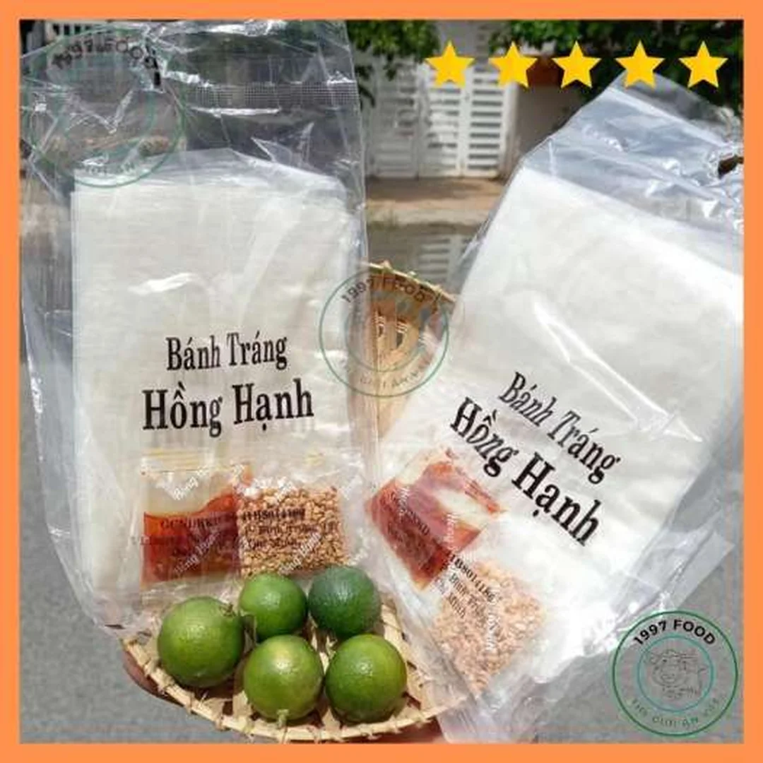 bánh tráng hồng hạnh dạng gói ăn vặt bán online