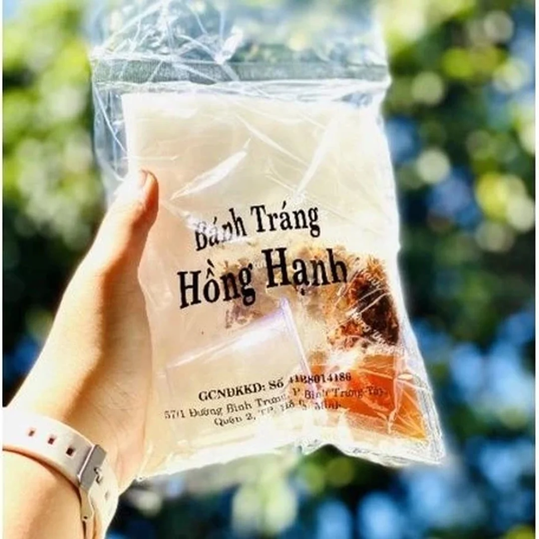 bánh tráng hồng hạnh dạng sợi trộn gia vị