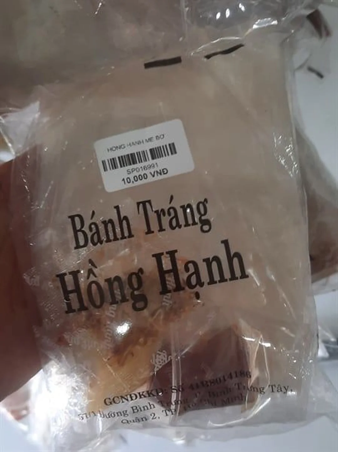 bánh tráng hồng hạnh đóng túi zip tiện bảo quản