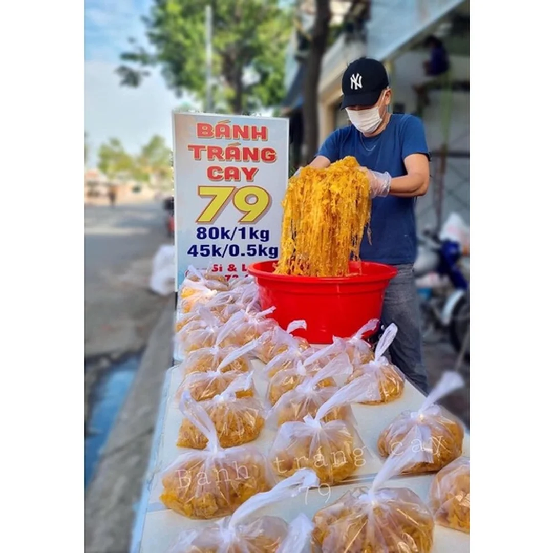 bánh tráng Long An dạng sợi ăn vặt