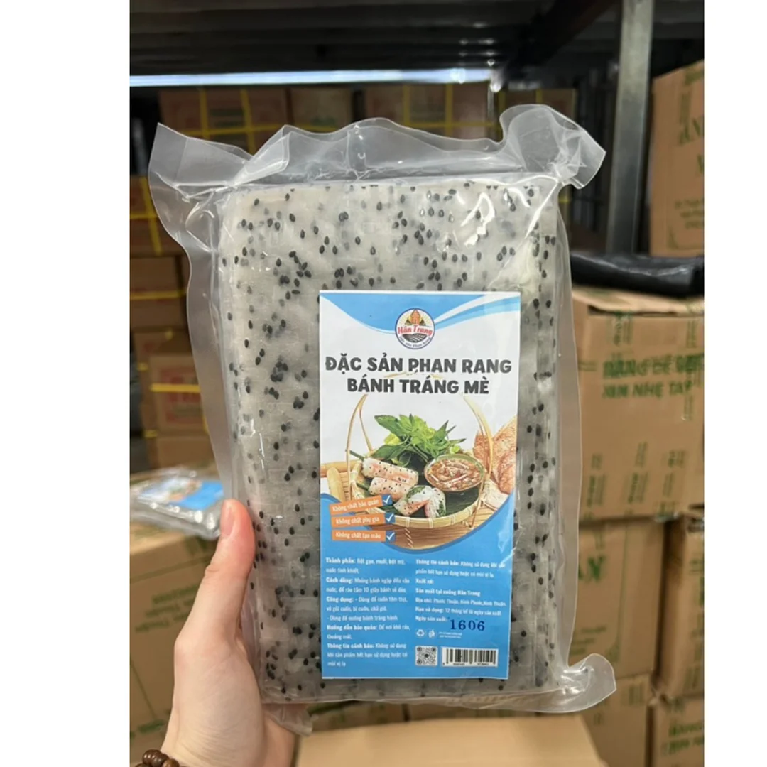 bánh tráng mè đen đóng gói tiện dùng cho bữa gia đình
