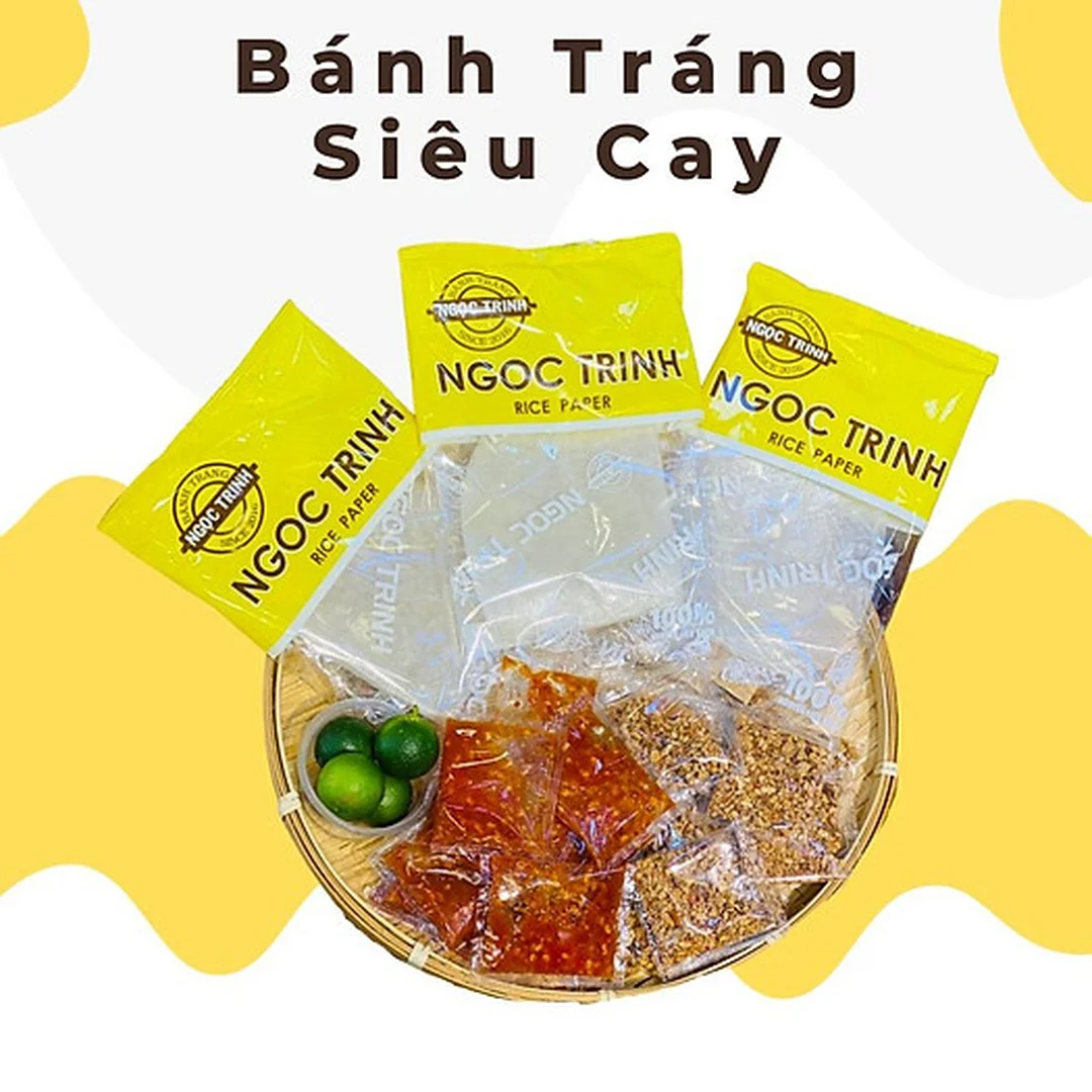 bánh tráng ngọc trinh dòng muối nhuyễn đóng gói