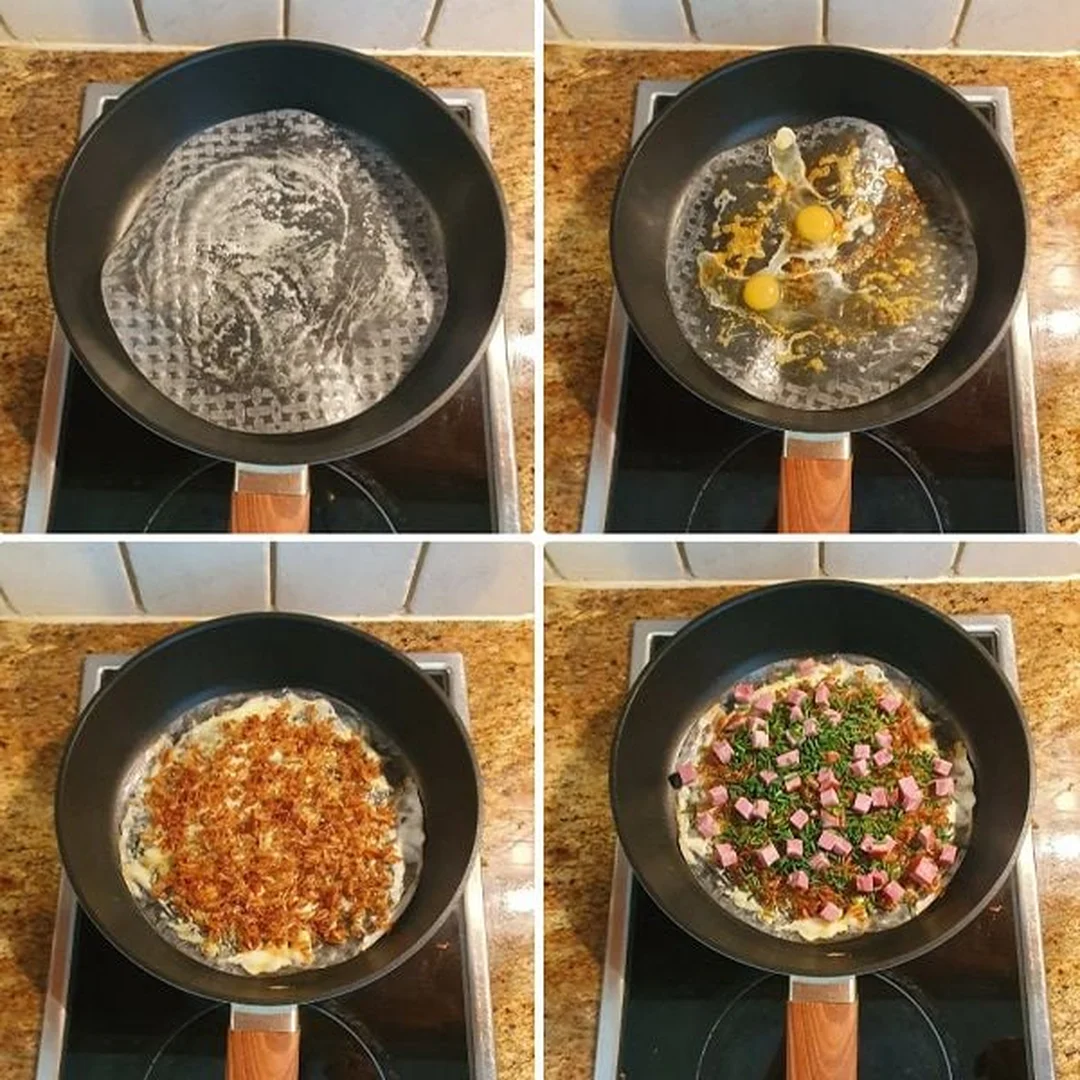 bánh tráng nướng đà lạt làm tại nhà bằng chảo chống dính