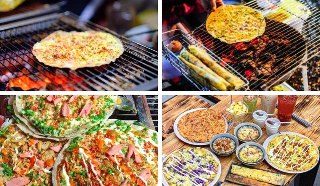bánh tráng nướng đà lạt tại quán đông khách gần trung tâm