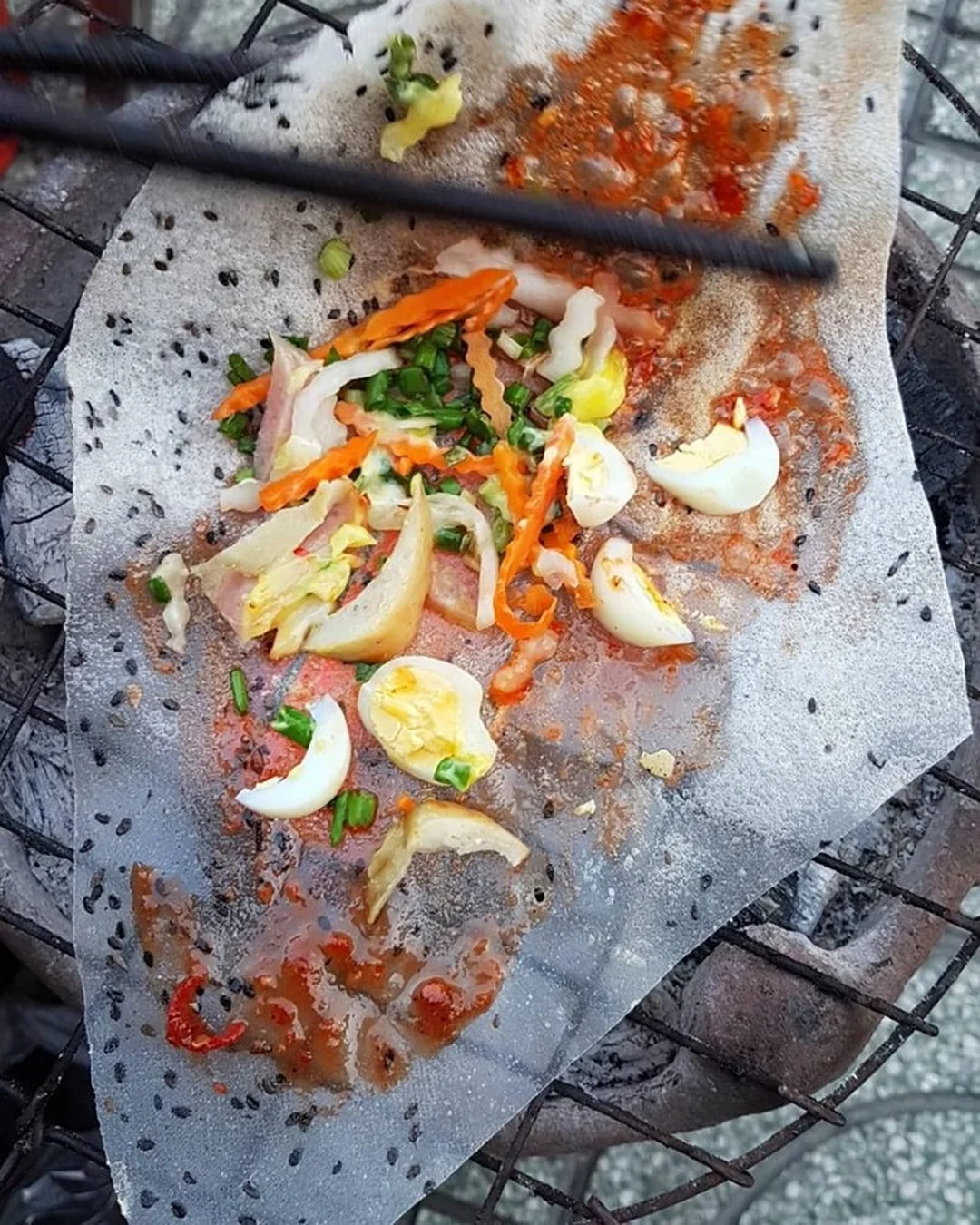 bánh tráng nướng Phan Thiết mua mang về còn nóng