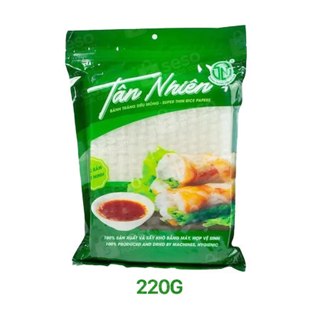 bánh tráng tân nhiên 220g đóng gói túi zip tiện bảo quản