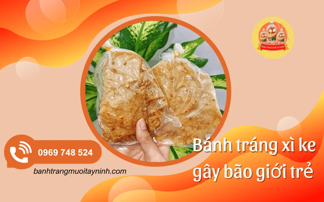 bánh tráng xì ke đóng gói sẵn kiểm tra nhãn và hạn dùng