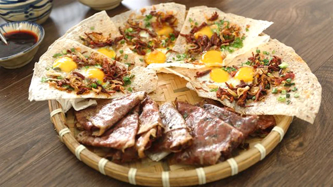 cách làm bánh tráng kẹp Đà Nẵng tại nhà trên bếp nướng