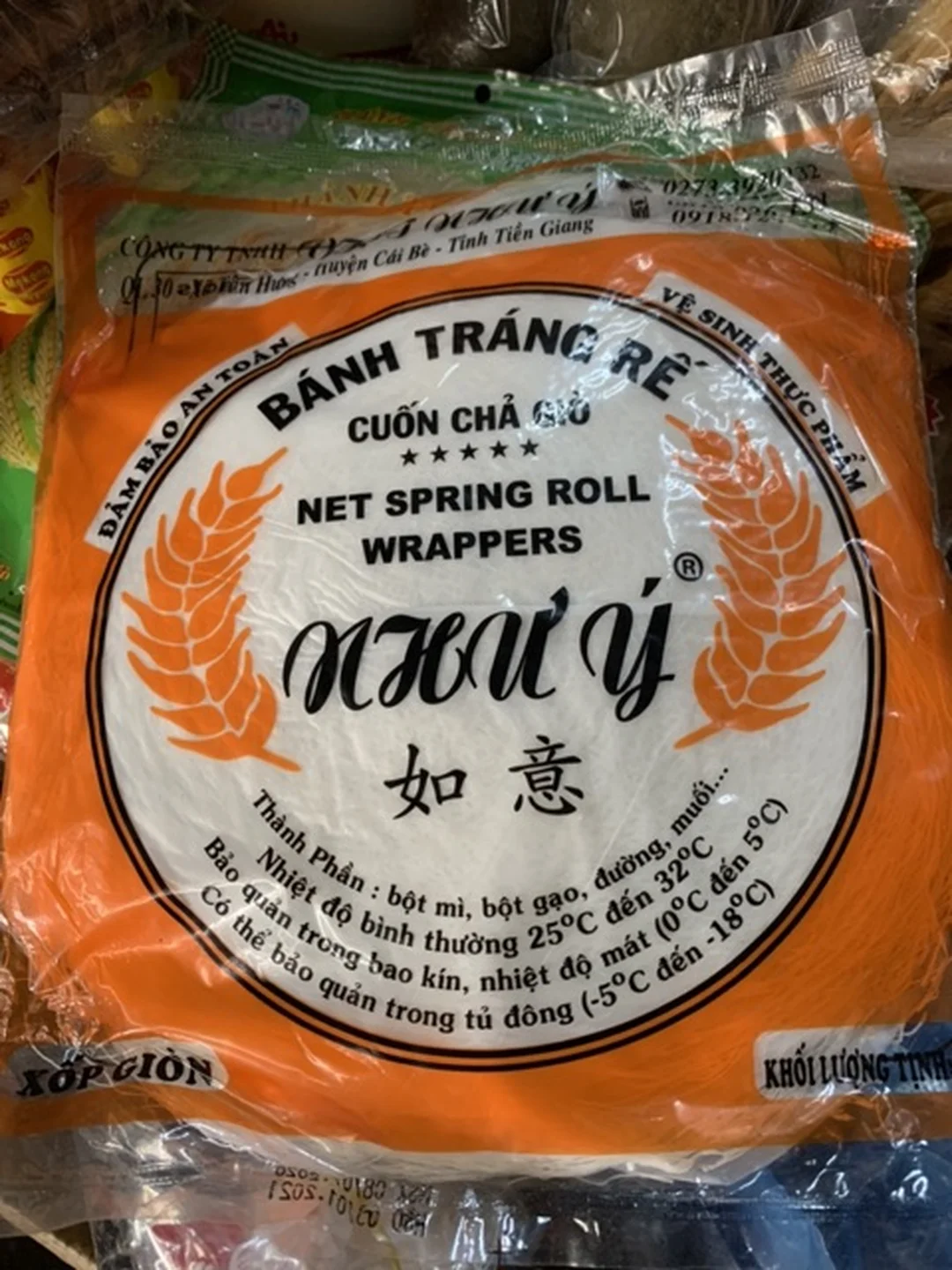 gói bánh tráng rế đóng sẵn dùng cho món chả giò