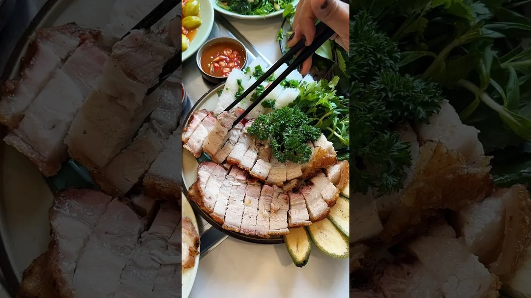 Video bánh tráng cuốn thịt heo Giang Mỹ