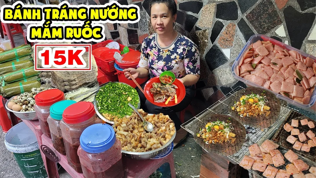 Video bánh tráng nướng mắm ruốc Phan Rang