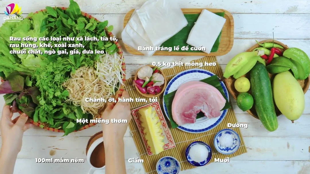 Video hướng dẫn cuốn bánh tráng thịt heo Đà Nẵng