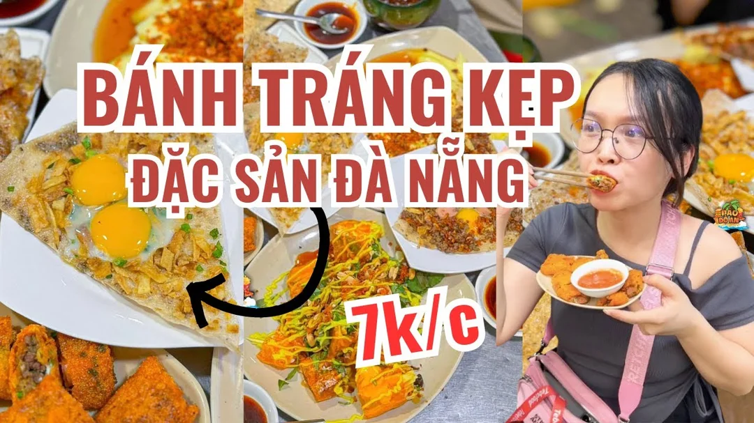 Video thử bánh tráng kẹp nổi tiếng Đà Nẵng